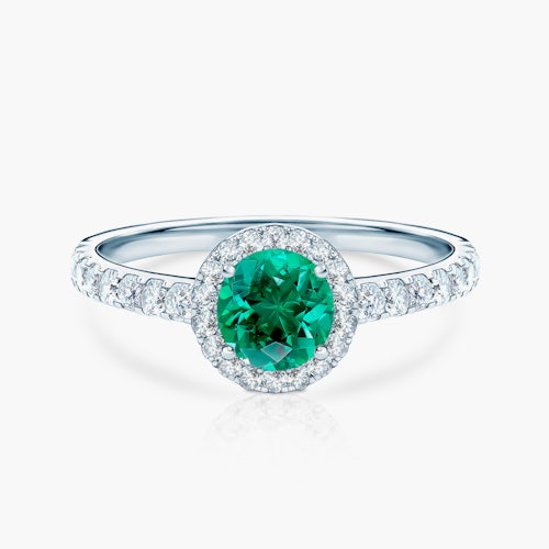 Pierścionek zaręczynowy This is Love: białe złoto, szmaragd